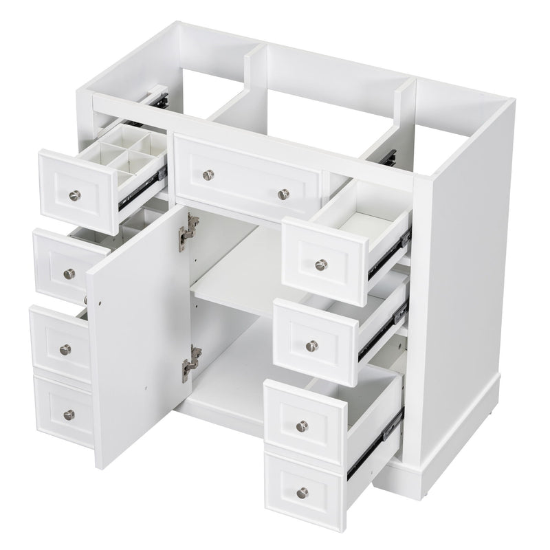 Modern Bathroom Vanity Base Only With 1 Cabinet And 6 Drawers