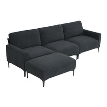 Load image into Gallery viewer, [VIDEO provided] [New] 103.5*59&quot; Modern L-shaped Sectional Sofa, 4-seat Velvet Fabric Couch Set with Convertible Ottoman,Freely Combinable Sofa for Living Room, Apartment, Office,Apartment,2 Colors
