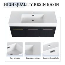 Load image into Gallery viewer, Modern Wall Mounted Bathroom Vanity With Thick Edge Resin Sink And Storage Rack
