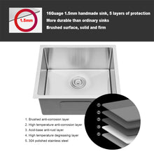 Load image into Gallery viewer, Undermount Stainless Steel Kitchen Sink, Deep Single Bowl Basin

