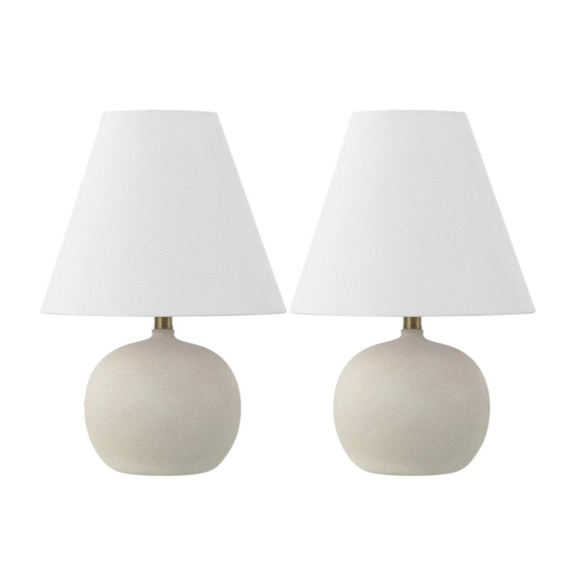 Novelty Table Lamps With Cone Shades (Set of 2) - Cream