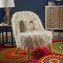 Load image into Gallery viewer, Modern Glam Club Chair With Shaggy Textures - White
