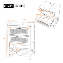Load image into Gallery viewer, Modern Bathroom Vanity With Integrated Sink, Cabinet With 1 Deep Drawer And 1 Tip-Out Drawer
