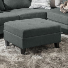 Load image into Gallery viewer, Classic Fabric Ottoman With Birch Wood Legs And High Quality Foam Padding - Charcoal

