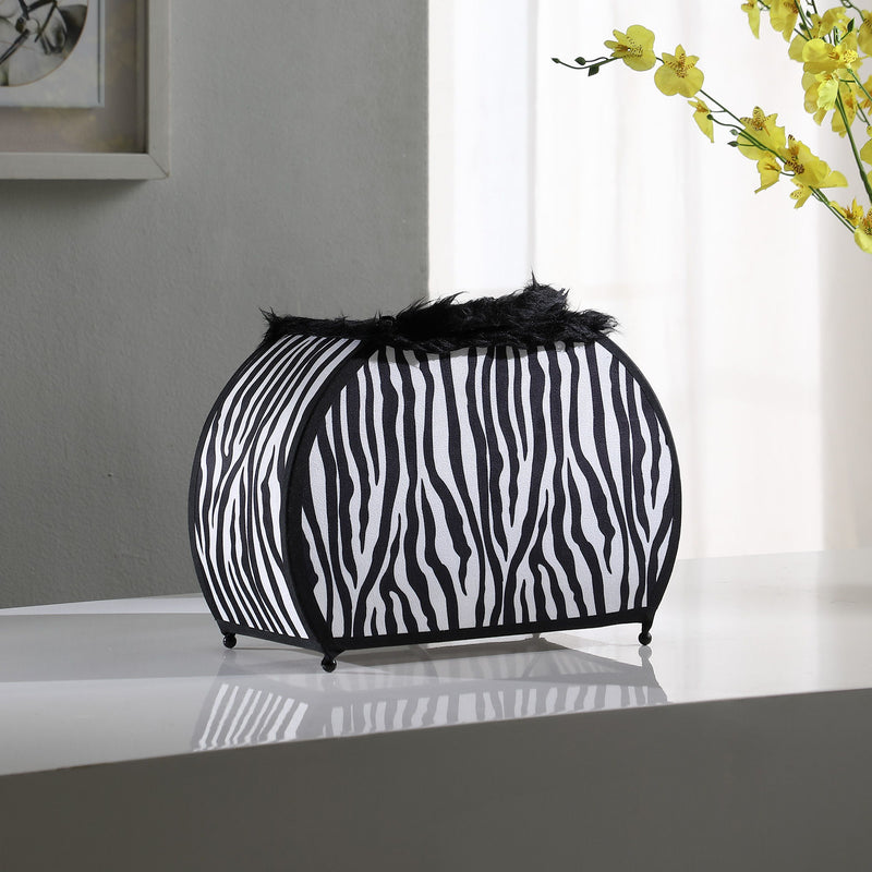 Funky Zebra Pattern Novelty Table Lamp - Black And White