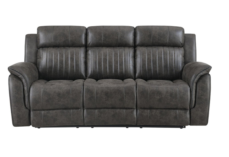 Fabric Reclining Sofa - Gray And Charcoal