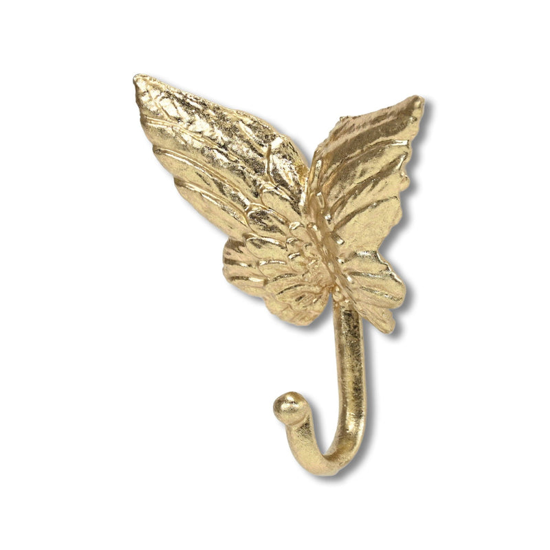5" Cast Iron Butterfly Wall Hook - Gold