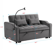 Load image into Gallery viewer, Sofa Bed With Trundle For Small Rooms - Dark Gray
