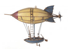 Load image into Gallery viewer, Steampunk Airship Model - Blue / Yellow
