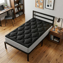 Load image into Gallery viewer, 2" Black Cotton Twin Mattress Topper
