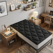 Load image into Gallery viewer, 2" Black Cotton Twin Mattress Topper
