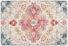 Load image into Gallery viewer, 3' X 5' Ivory Pink And Blue Medallion Distressed Washable Area Rug
