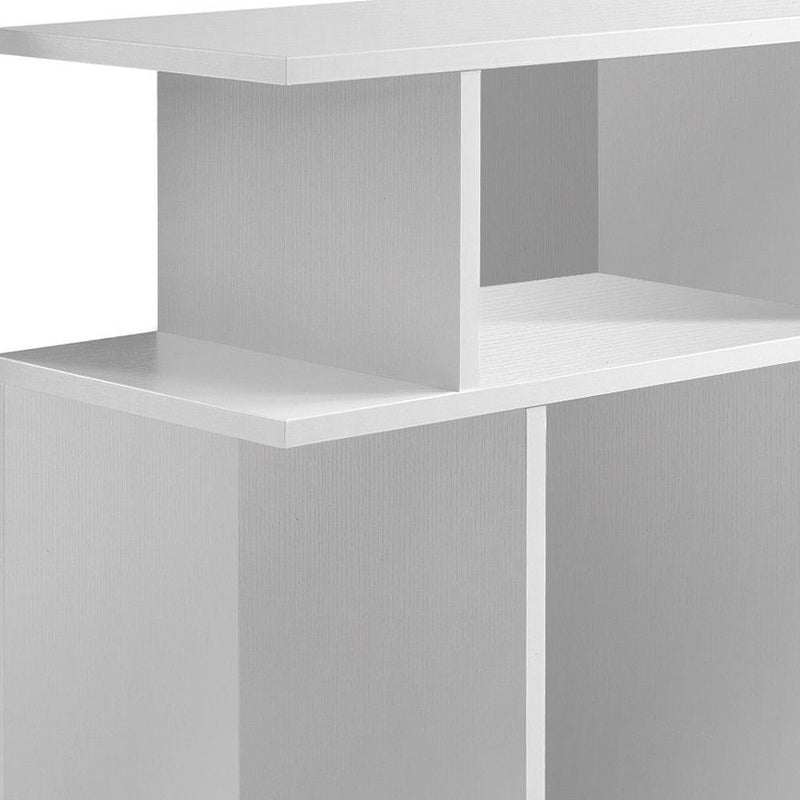 Wood End Table With 6 - White