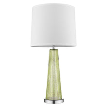Load image into Gallery viewer, Glass Buffet Lamp With Off-White Empire Shade - Green
