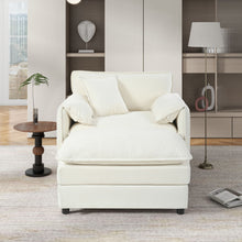Load image into Gallery viewer, Oversized Chair With Movable Ottoman, Soft Upholstered Lounge Chair
