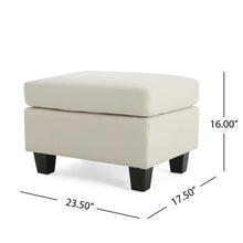 Load image into Gallery viewer, Springfield - Ottoman Contemporary Design Fabric Birch Wood Legs - Beige
