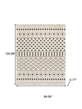 Load image into Gallery viewer, 3' X 5' Beige And Black Geometric Washable Area Rug

