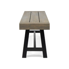 Load image into Gallery viewer, Outdoor Patio Bench - Gray / Rustic Metal
