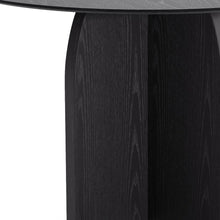 Load image into Gallery viewer, 45" Black Solid Wood Pedestal Base Round Top Dining Table
