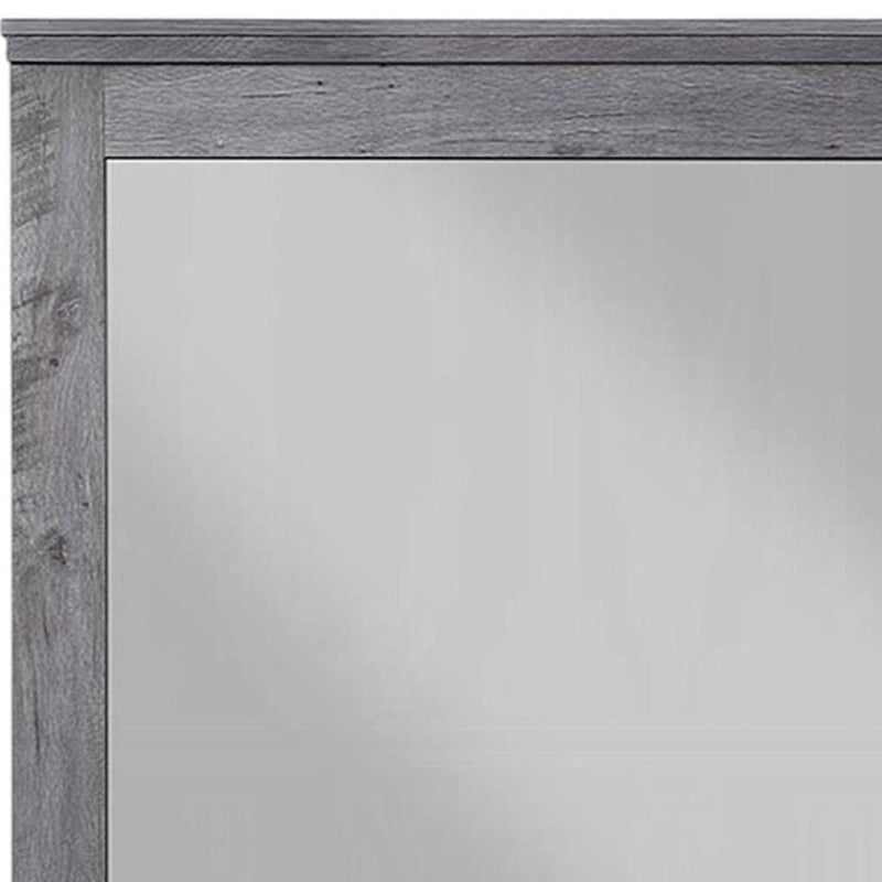 38" Square Framed Mounted Dresser Mirror - Gray