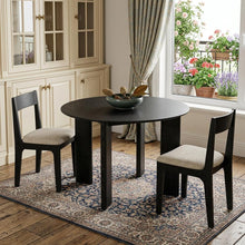 Load image into Gallery viewer, 42" Black Solid Wood Round Top Dining Table
