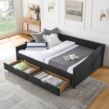 Load image into Gallery viewer, Upholstered Tufted Daybed With 2 Drawers, Waved Arms
