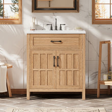 Load image into Gallery viewer, Bathroom Vanity With Sink, Adjustable Shelf &amp; Door Organizers - Walnut
