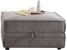 Load image into Gallery viewer, Velvet Storage Ottoman - Gray
