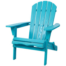 Load image into Gallery viewer, Outdoor Folding Adirondack Chair Patio With Natural Grain Texture - Turquoise Blue
