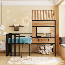 Load image into Gallery viewer, Loft Bed With Roof, Window, Guardrail, Ladder

