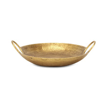 Load image into Gallery viewer, 10" Cast Iron Handmade Round Trinket Tray With Handles - Gold
