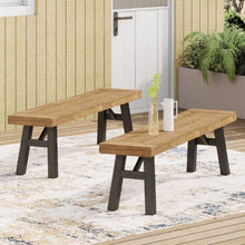 Load image into Gallery viewer, Outdoor Bench With Slat Panel Design And Acacia Wood Frame
