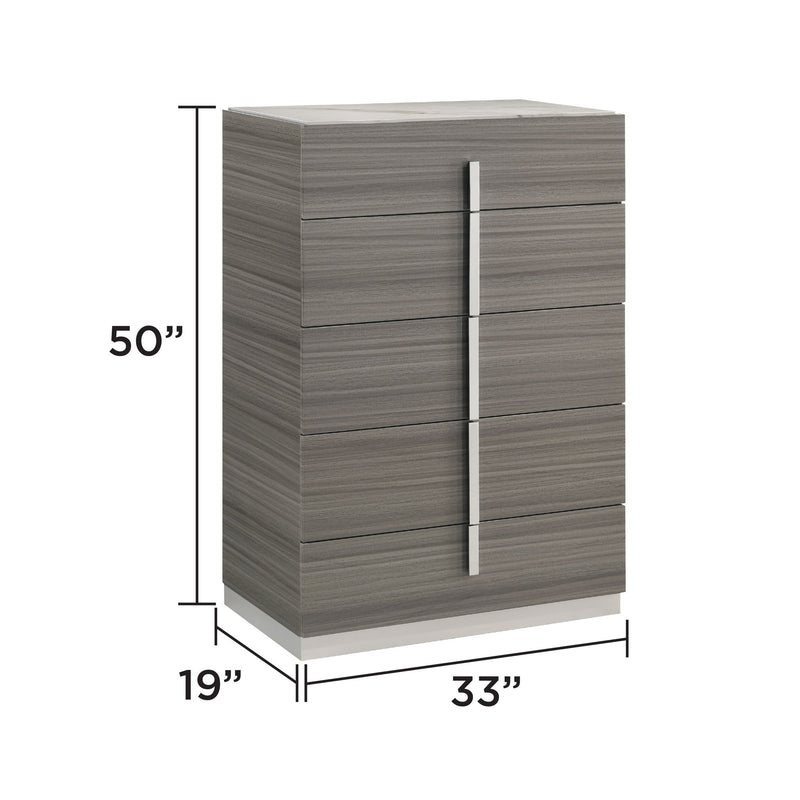 Altima - 5 Drawer Chest - Gray