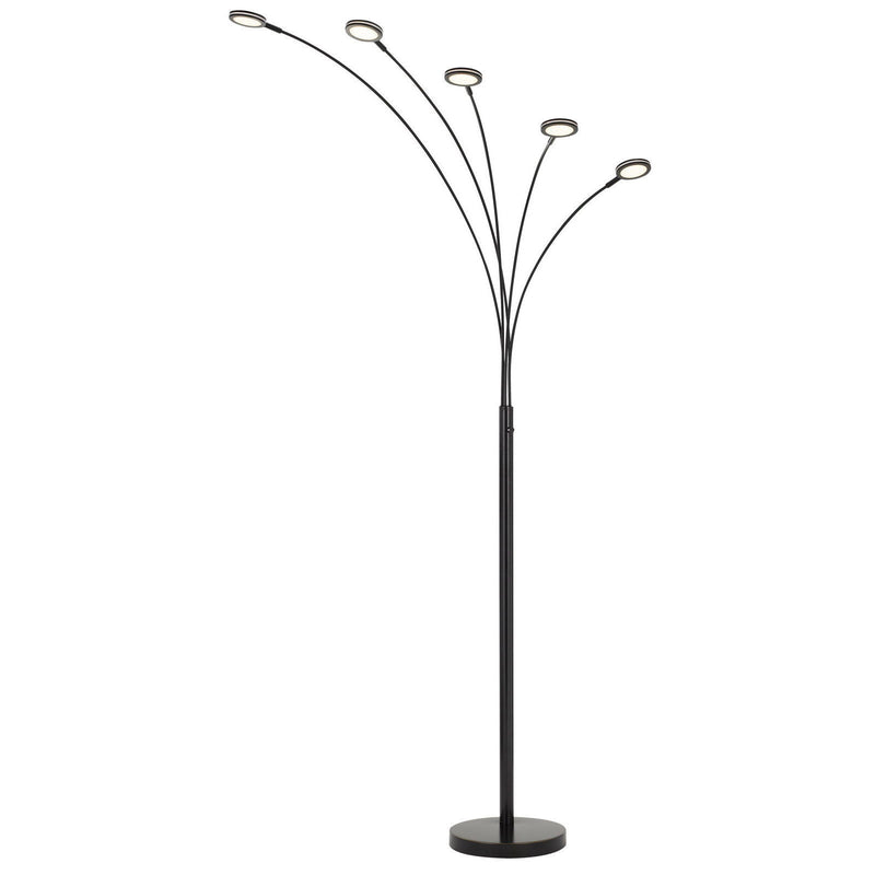 Five Light LED Arc Floor Lamp - Bronze