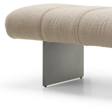 Load image into Gallery viewer, 63" Beige and Nickel Boucle and Steel Upholstered Bench
