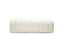 Load image into Gallery viewer, 59" White Tufted Boucle Upholstered Bench
