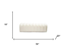 Load image into Gallery viewer, 59" White Tufted Boucle Upholstered Bench
