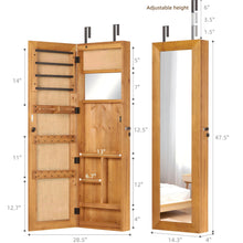 Load image into Gallery viewer, Jewelry Armoire Organizer With Full Length Mirror, Wall Mounted Lockable Cabinet With LED Light
