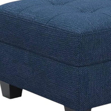 Load image into Gallery viewer, 26" Gray and Black Solid Wood and Linen Tufted Storage Ottoman
