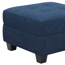 Load image into Gallery viewer, 26" Gray and Black Solid Wood and Linen Tufted Storage Ottoman
