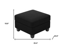 Load image into Gallery viewer, 25" Black Velvet Storage Ottoman
