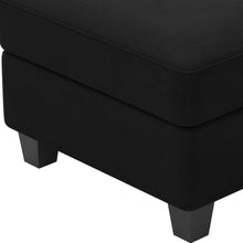 Load image into Gallery viewer, 25" Black Velvet Storage Ottoman
