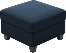 Load image into Gallery viewer, 25" Black Velvet Storage Ottoman

