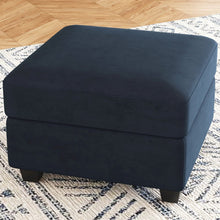 Load image into Gallery viewer, 25" Black Velvet Storage Ottoman
