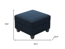 Load image into Gallery viewer, 25" Black Velvet Storage Ottoman
