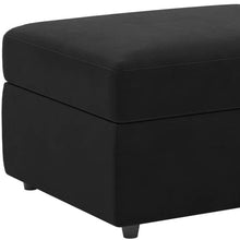 Load image into Gallery viewer, 30" Black Velvet Storage Ottoman
