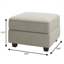 Load image into Gallery viewer, 26" Teal Blue and Black Solid Wood and Microfiber Storage Ottoman
