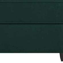 Load image into Gallery viewer, 26" Teal Blue and Black Solid Wood and Microfiber Storage Ottoman
