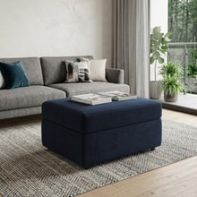 Load image into Gallery viewer, 30" Black Velvet Storage Ottoman
