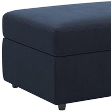 Load image into Gallery viewer, 30" Black Velvet Storage Ottoman
